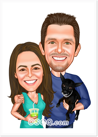 Husband And Wife Caricatures