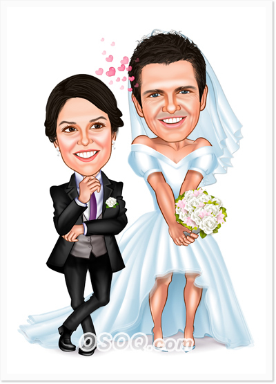 Bride And Groom Caricatures