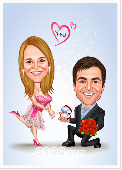 Marriage Proposal Caricatures