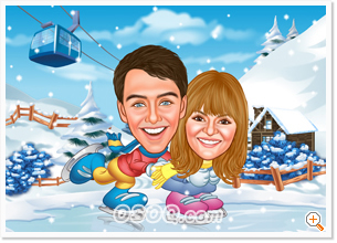 Skating Cartoon Caricatures