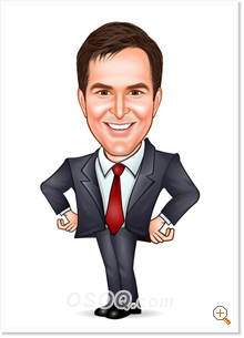Business Gentleman Caricature