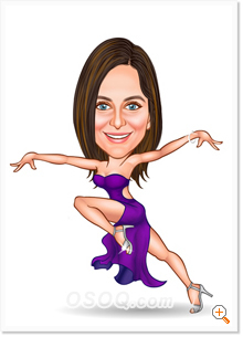 Dancing Girl Caricature
