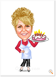 kindly mother - birthday caricature