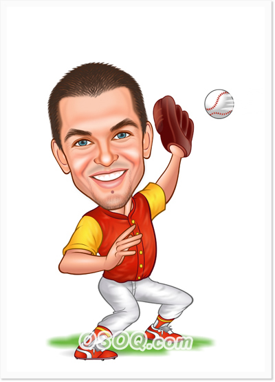 Baseball Catcher Caricature