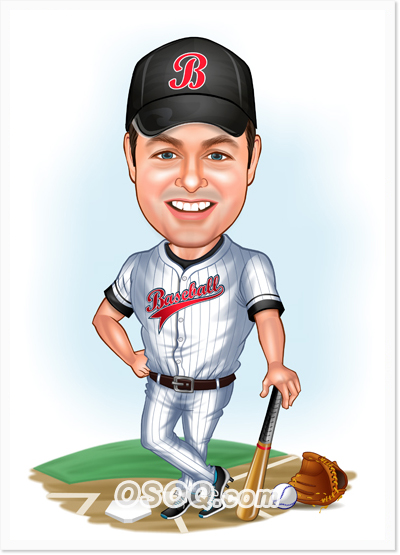Baseball Player Caricature