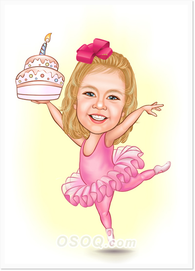 Birthday Girl Dancing Caricatures