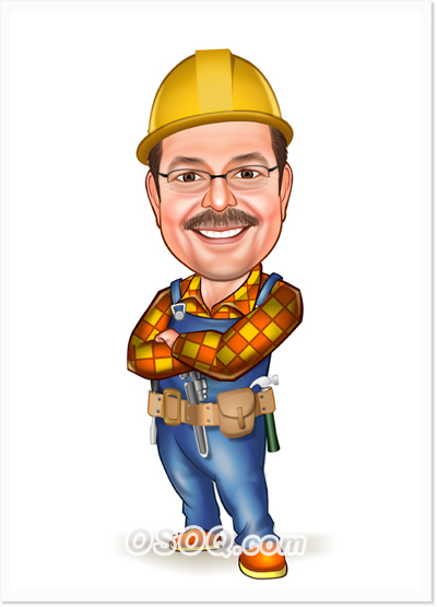 Construction Worker Caricature
