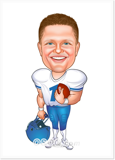 Professional Football Player Caricature