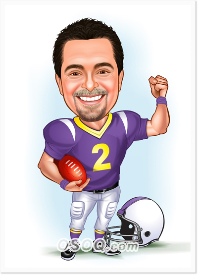 Super Bowl Player Caricatures