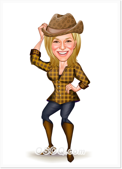 Cowgirl Caricature