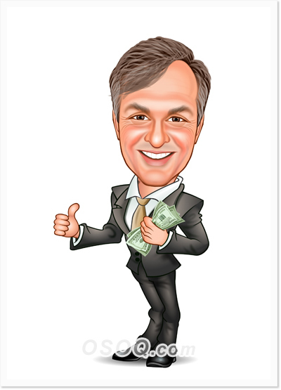 House Financial Consultant Caricature
