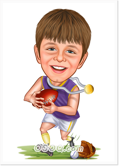 Kid Athletic Caricature