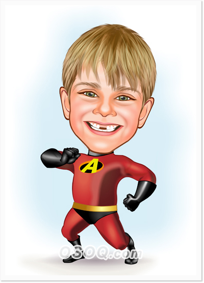 Superhero Boy Caricature