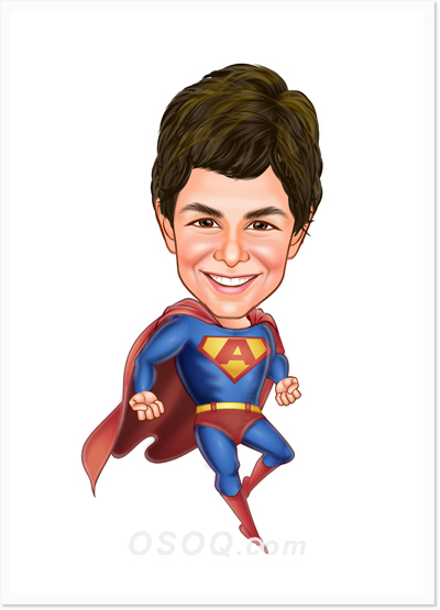 Superman Boy Caricatures