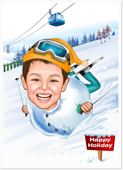 Winter Vacation Caricature