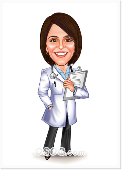Medical Female Doctor Caricatures