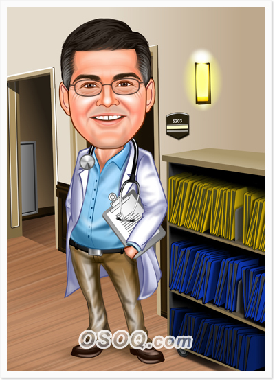 Medical Male Dr Caricature