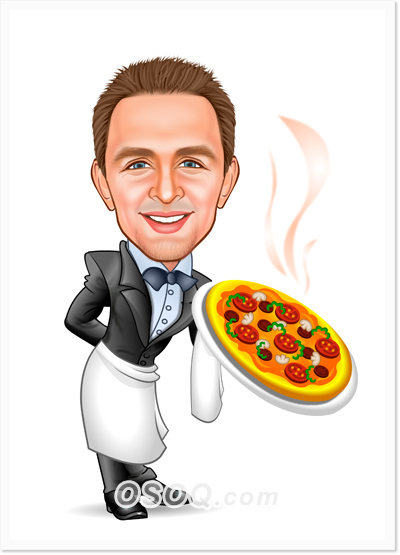 Pizza Restaurant Caricature