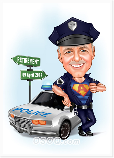 Police Retirement Caricatures