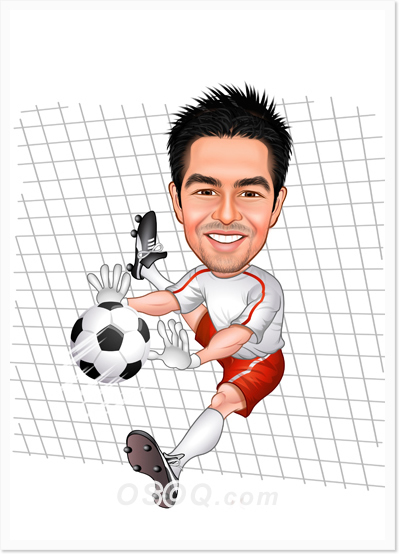 Soccer Ball Goal Keeper Caricatures