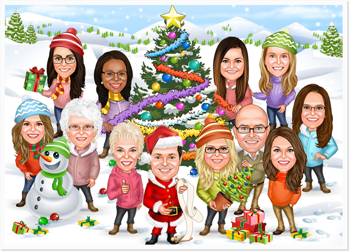 Holiday Group Caricatures