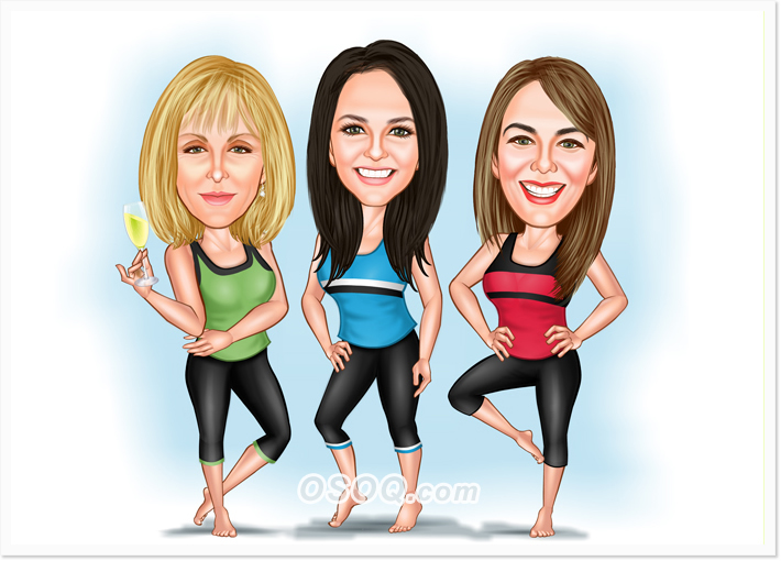 Health Club Fitness Caricatures