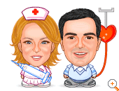 Love Heart Transfusion Cartoon