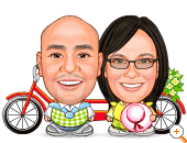Spring Outing with Tandem Bicycle Animation