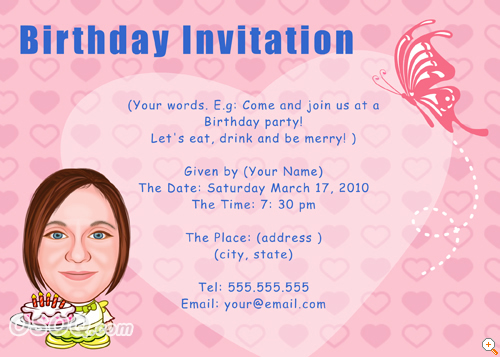 Invitation For Girl Birthday Party