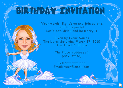 Invitation For Girl Birthday