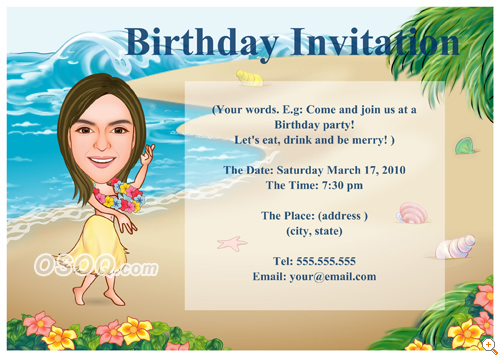 Invitation For Beach Birthday Party