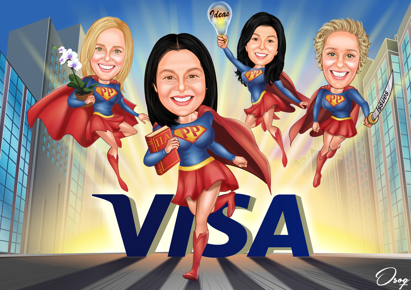 Custom Superwomen Caricatures