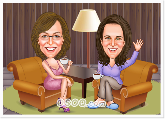Friends Forever Caricatures