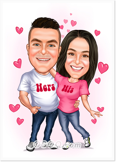 Romantic Love Caricatures