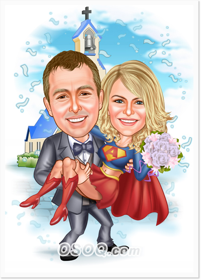 Church Wedding Caricatures