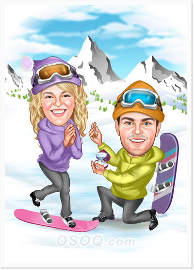 Engagement Proposal Caricatures