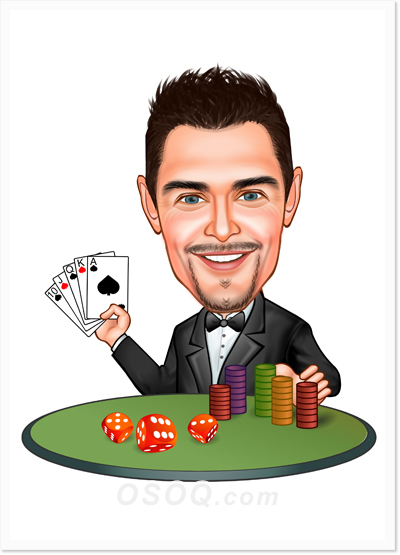 Gamble Boy Caricature