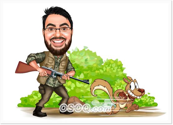 Hunter Boy Caricature