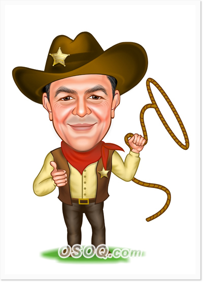 Texas Boy Caricature