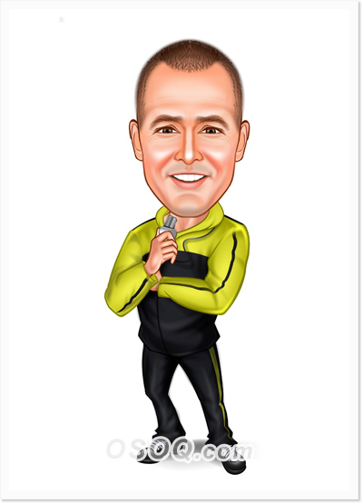 Athletics Coach Caricature