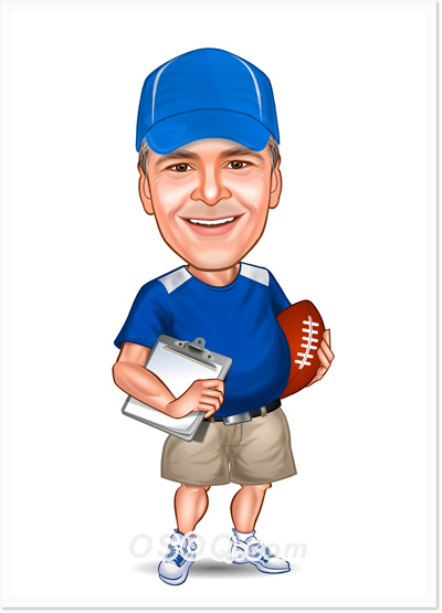 Rugby Coach Caricatures