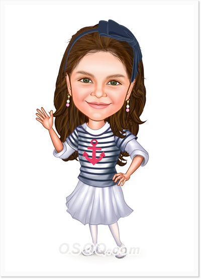 Elementary School Kids Caricature