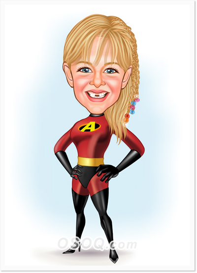 Superhero Girl Caricatures