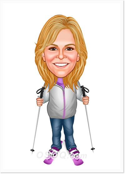 Alpine Skiing Caricature