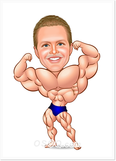 Body Building Caricature
