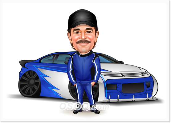 Formula One Sports Caricature