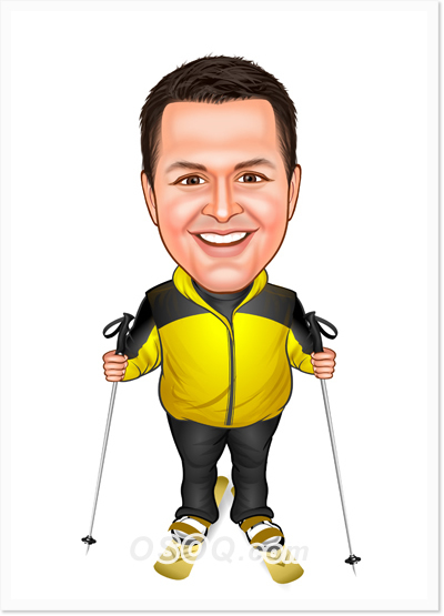 Ski Racing Caricature