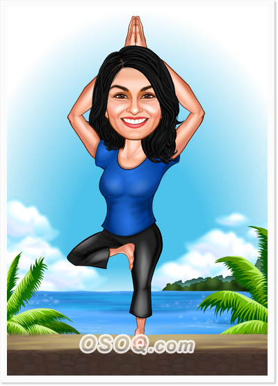 Yoga Caricature