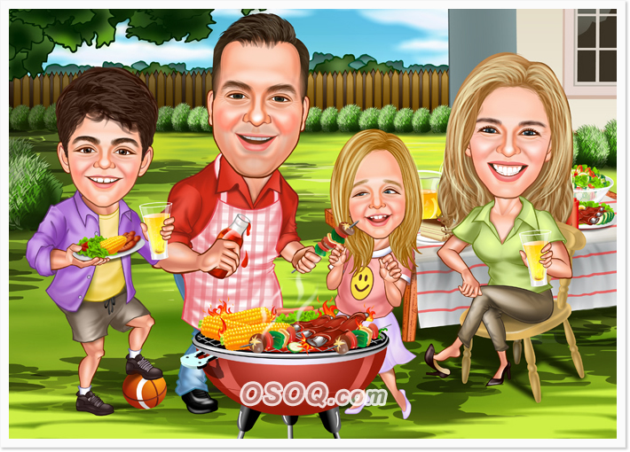 Family Group Caricatures