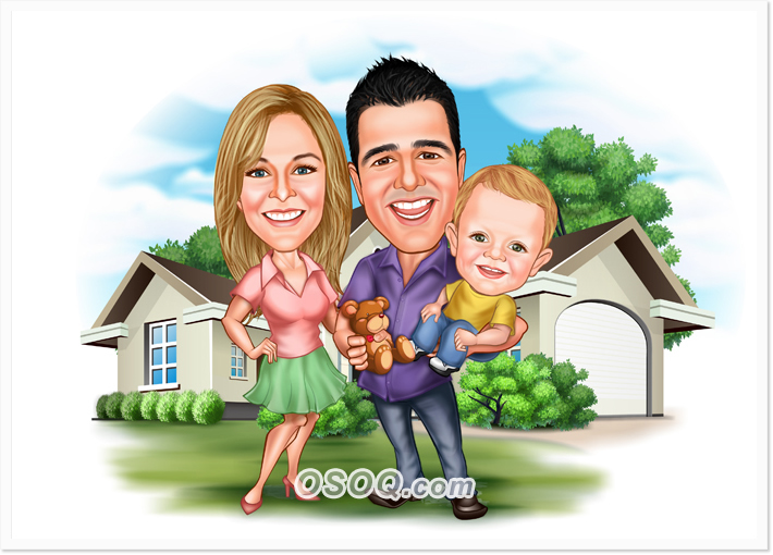 Family Love Caricatures
